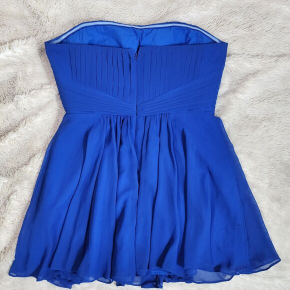 Bill Levkoff Women's size 14 Prom Formal Bridesmaid Dress Short Strapless Blue - Picture 4 of 9